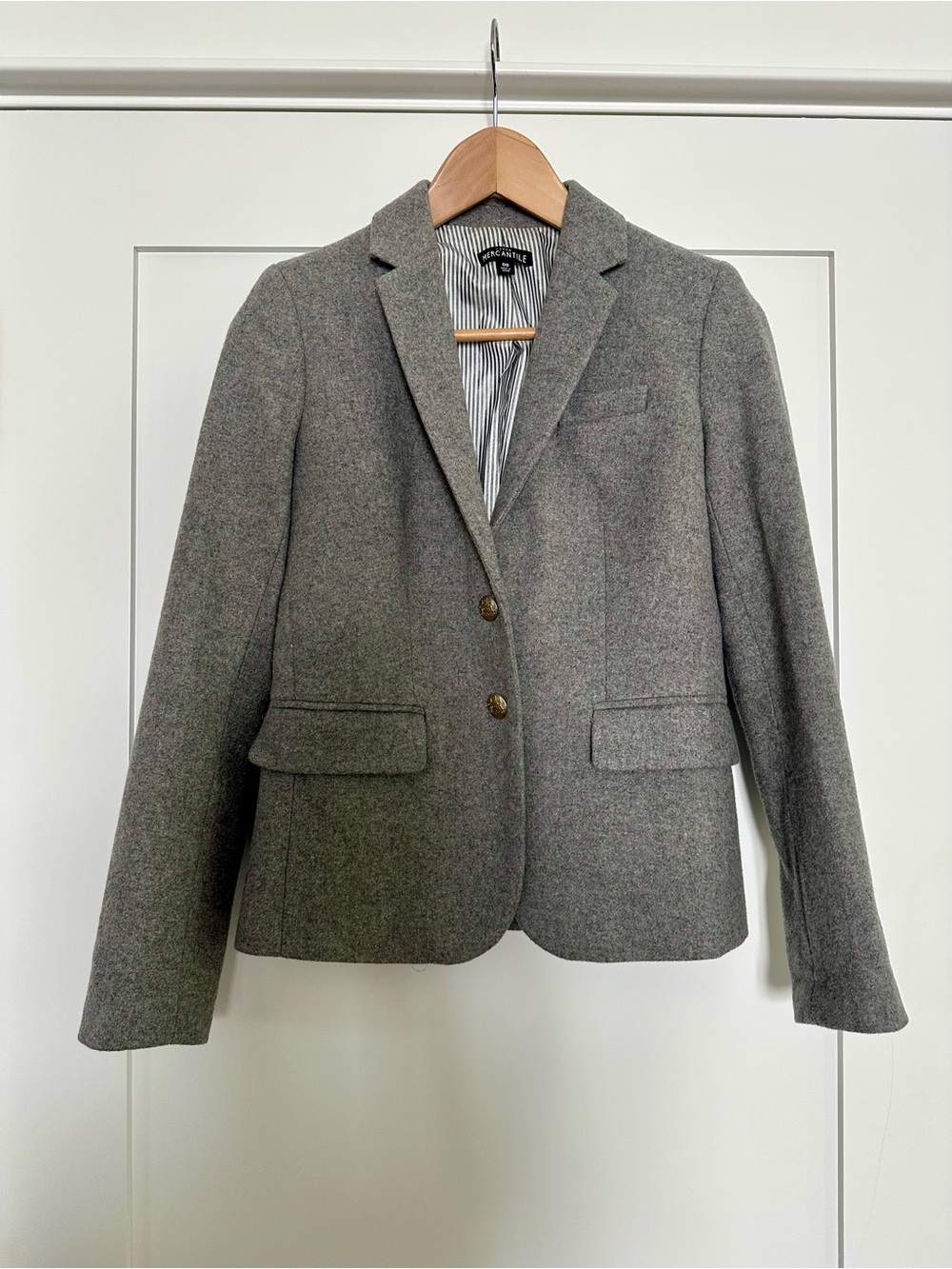 NWOT J. Crew Mercantile Wool Blend Gray Women's Blazer Jacket